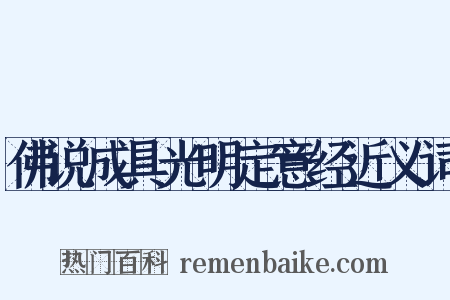 佛说成具光明定意经近义词是什么意思的图片
